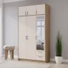 Распашной шкаф для одежды Doros Ронди с антресолью и зеркалом Дуб Артизан/Кашемир 3ДСП 121х52х236 (80737821)