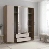 Распашной шкаф для одежды Doros Ронди с зеркалом Дуб Артизан/Кашемир 4ДСП 160х52х195 (80737827)