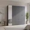Шафа для одягу Doros Гелар Графіт 4ДСП/Дзеркало 194х49.5х203.4 (42002161)