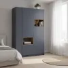 Шафа для одягу з нішою та етажеркою Doros Дейл Графіт/Дуб Евок 2 ДСП 143.2х52х220 (44900335)