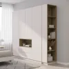 Шафа для одягу з нішою та етажеркою Doros Дейл Кашемір/Дуб Артизан 4 ДСП 234х52х220 (44900340)