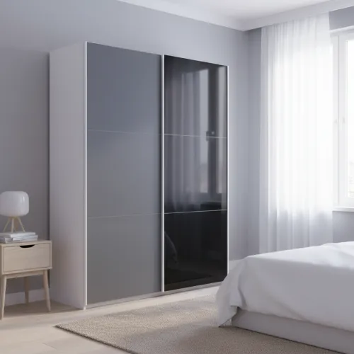 Шкаф купе Doros G-Caiser Белый Графит/Черный 1 ДСП / 1 стекло / 3 части 180х60х240 (42005095)