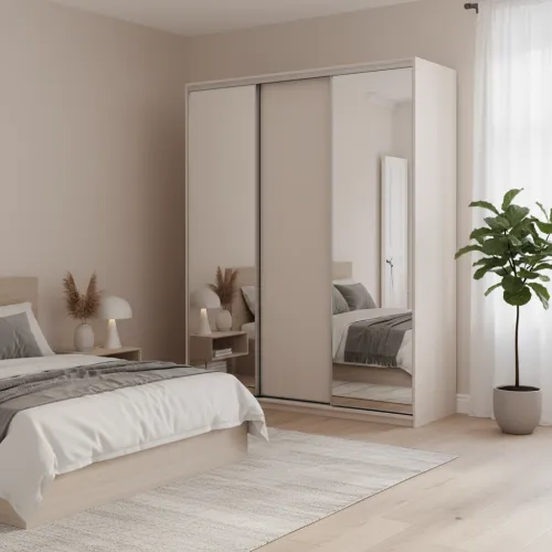 Шафа купе Doros Сіті Лайт Кашемір 1 ДСП / 2 дзеркала 180х60х225 (80736368)