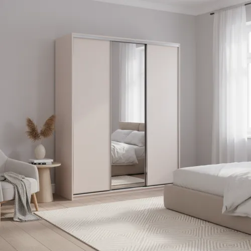 Шафа купе Doros Сіті Лайт Кашемір 2 ДСП/1 дзеркало 180х60х225 (80736371)