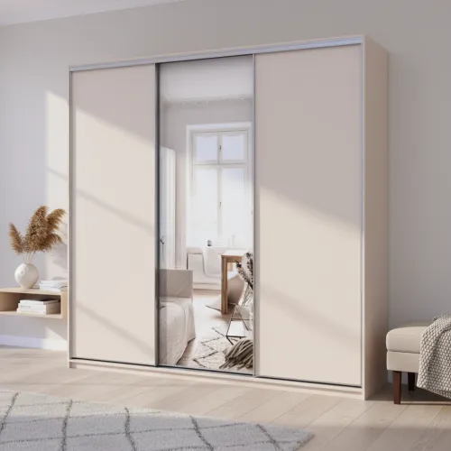 Шафа купе Doros Сіті Лайт Кашемір 2 ДСП/1 дзеркало 225х60х225 (80736383)