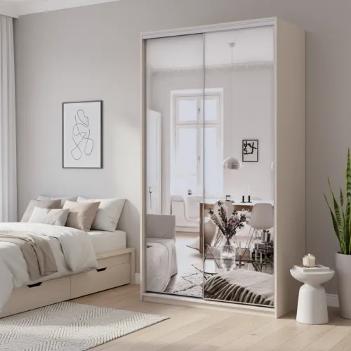 Шкаф купе Doros Сити Лайт Кашемир 2 Зеркала 120х60х225 (80736341)