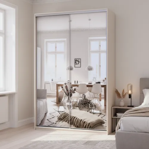 Шкаф купе Doros Сити Лайт Кашемир 2 Зеркала 150х45х225 (80736362)