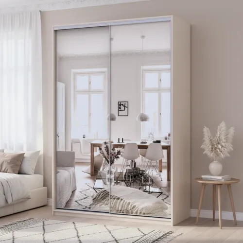 Шкаф купе Doros Сити Лайт Кашемир 2 Зеркала 150х60х225 (80736359)