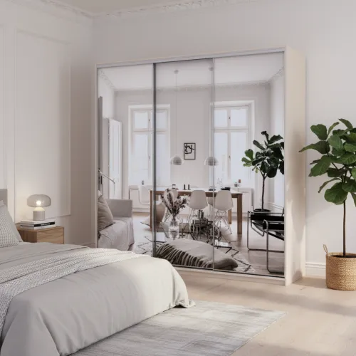 Шафа купе Doros Сіті Лайт Кашемір 3 Дзеркала 225х60х225 (80736386)