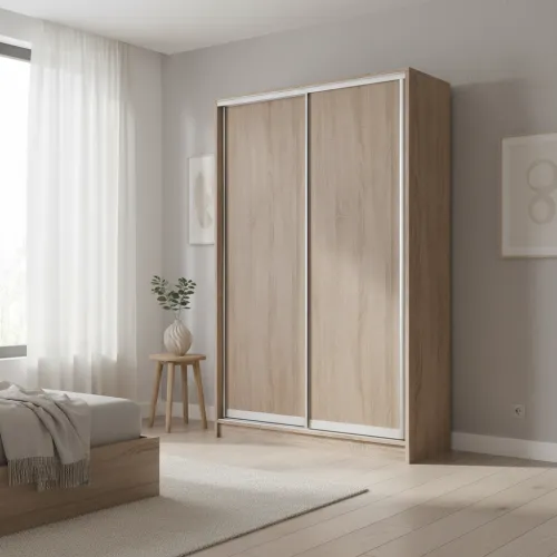 Шафа-купе дводверна 1400×450×2400 мм Дуб Вінтаж оксид ДСП EШК 2.2.24.45.14