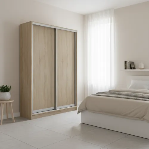 Шафа-купе дводверна 1500×450×2400 мм Дуб Сонома ДСП EШК 2.1.24.45.15