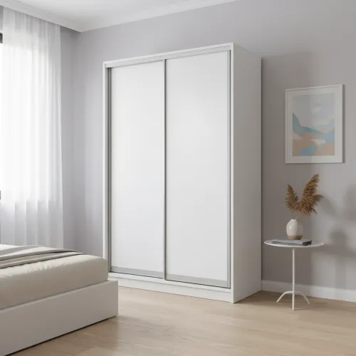 Шафа-купе дводверна 1500×600×2400 мм Білий ДСП EШК 2.1.24.60.15