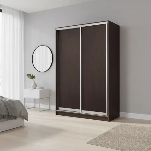 Шафа-купе дводверна 1500×600×2400 мм Дуб Венге магія ДСП EШК 2.2.24.60.15