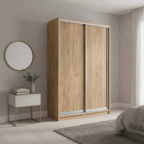 Шафа-купе дводверна 1600×450×2700 мм Дуб Крафт ЗолотийДСП EШК 2.3.27.45.16