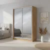 Шафа-купе дводверна 1600×600×2100 мм Дуб крафт золотий Дзеркало EШК 2.1.21.60.16