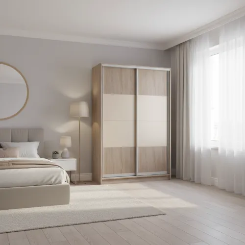 Шафа-купе дводверна 1600×600×2700 мм Дуб Вінтаж оксид ДСП Кашемір EКШК 2.2.27.60.16