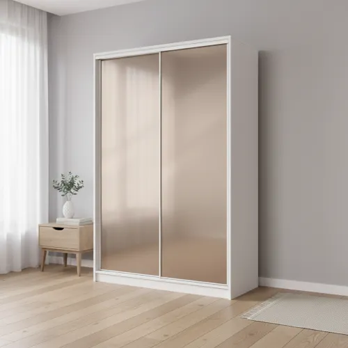 Шкаф-купе двухдверный 1700х450х2400 мм белый Зеркало EШК 2.3.24.45.17.1