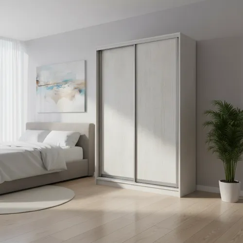 Шкаф-купе двухдверный 1700х450х2400 мм Ясень Серфсайд чистый К024 ДСП EШК 2.3.24.45.17