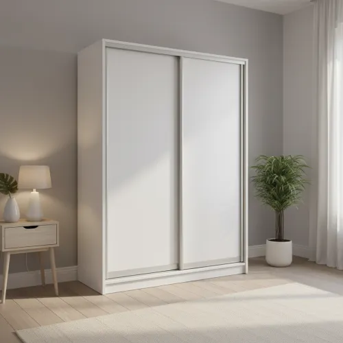 Шафа-купе дводверна 1700×600×2400 мм Білий ДСП EШК 2.1.24.60.17