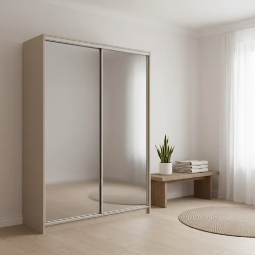 Шафа-купе дводверна 1700×600×2400 мм Кашемір Дзеркало EШК 2.3.24.60.17.1