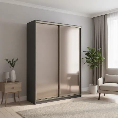 Шкаф-купе двухдверный 1700х600х2700 мм Антрацит Зеркало EШК 2.3.27.60.17