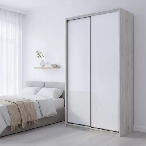 Шафа купе Сіті Лайт Слім Біле Дерево Скло Біле 120х60х225 (44900296)