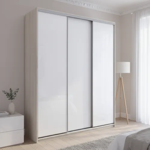 Шафа купе Сіті Лайт Слім Біле Дерево Скло Біле 180х60х225 (44900303)