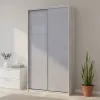 Шафа купе Сіті Лайт Слім Біле Дерево Скло Сіре 120х45х225 (44900294)