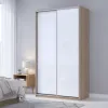 Шафа купе Сіті Лайт Слім Дуб Сонома Скло Біле 120х60х225 (44900311)