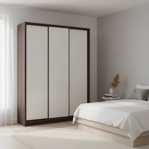 Шкаф-купе трехдверный 1800х450х2400 мм Дуб Венге магия белый EШК 3.4.24.45.18.1