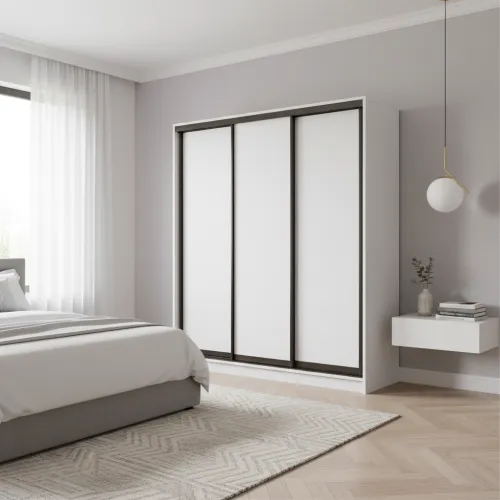 Шкаф-купе трехдверный 1800х600х2100 мм белый ДСП EШК 3.4.21.60.18