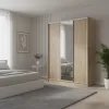 Шафа-купе тридверна 1800×600×2400 мм Дуб Сонома ДСП + Дзеркало EШК 3.1.24.60.18.2