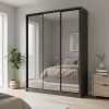 Шкаф-купе трехдверный 1900х450х2400 мм Антрацит Зеркало EШК 3.1.24.45.19.1