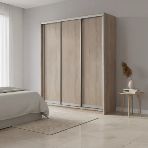 Шафа-купе тридверна 1900×600×2100 мм Дуб Вінтаж оксид ДСП EШК 3.1.21.60.19