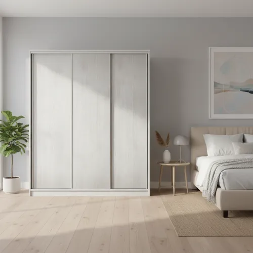 Шафа-купе тридверна 1900×600×2100 мм Ясен Серфсайд ЧистийК024 ДСП EШК 3.2.21.60.19