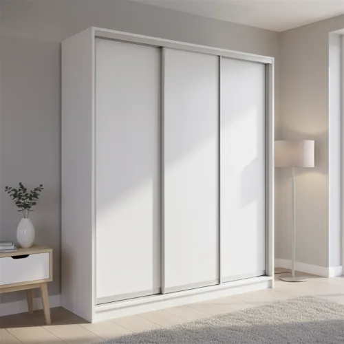 Шафа-купе тридверна 1900×600×2400 мм Білий ДСП EШК 3.1.24.60.19