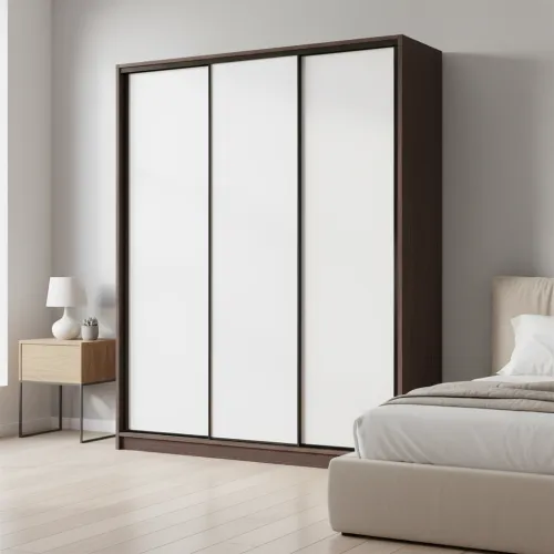 Шкаф-купе трехдверный 2000х450х2400 мм Дуб Венге магия белый EШК 3.4.24.45.20.1