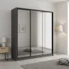 Шкаф-купе трехдверный 2000х600х2100 мм Антрацит Зеркало EШК 3.1.21.60.20