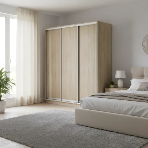 Шкаф-купе трехдверный 2000х600х2100 мм Дуб СономаДСП EШК 3.3.21.60.20