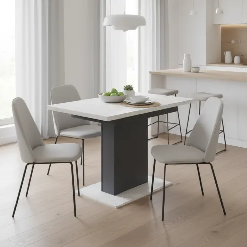 Столовий стіл Doros Бостон Дуб Крафт Білий / Графіт 150х70х79 (81339368)