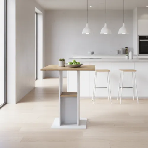 Столовий стіл Doros Коуд Білий/Дуб Артизан 70х70х74 (41510131)