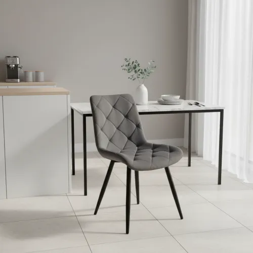 Стілець M-45 сірий велюр + чорний