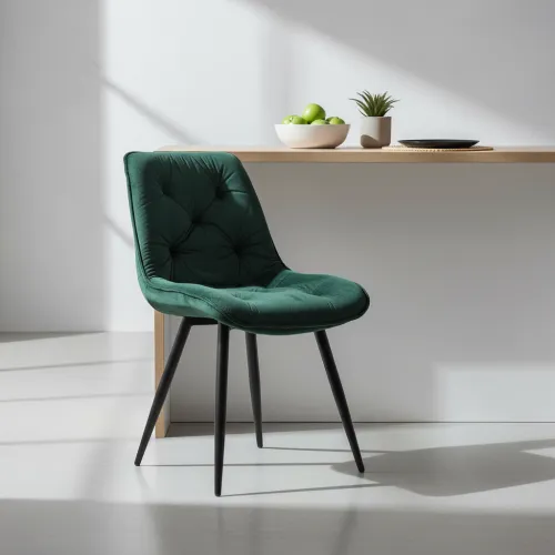 Стілець M-48 смарагдовий велюр + чорний