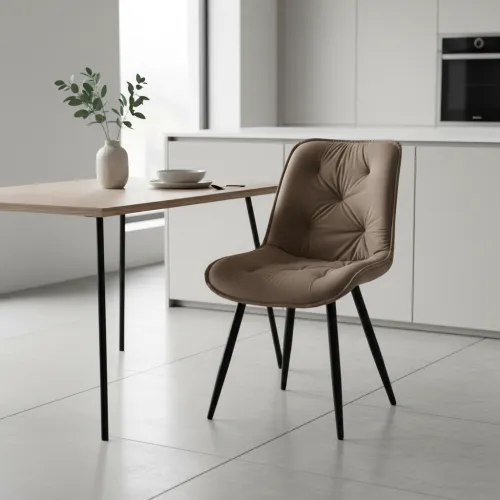 Стілець M-48 капучино велюр + чорний