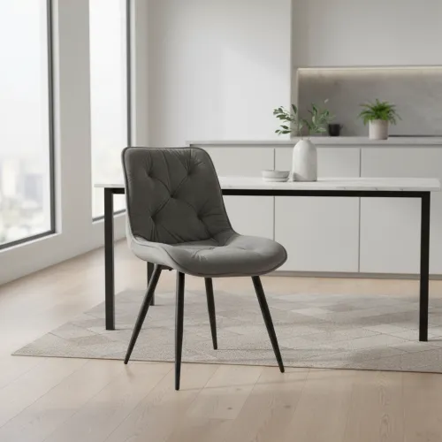 Стілець M-48 сірий велюр + чорний