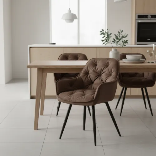 Стул M-65 коричневый велюр + черный