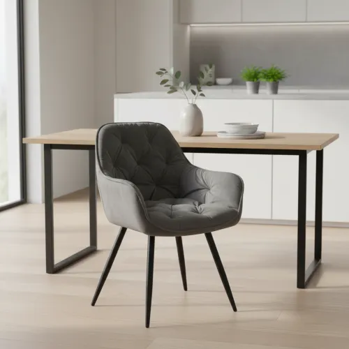 Стул M-65 серый велюр + черный