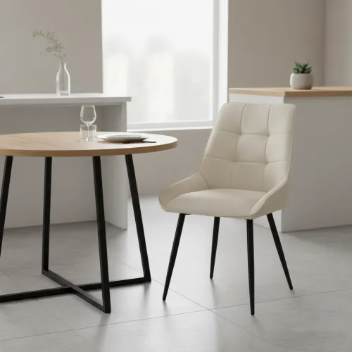 Стілець M-75 айворі + чорний