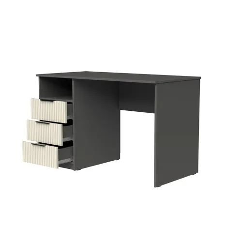 Стол письменный СП1 3Я 750х1100х500 мм корпус ДСП Серый Графит фасад МДФ краска RAL9001 (Свет-беж) фрезерование Плаше Гросс