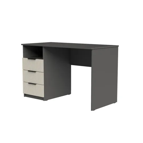 Стол письменный СП1 3Я 750х1100х500 мм корпус ДСП Серый Графит фасад МДФ краска RAL9001 (Свет-беж) фрезерование Плаше Гросс